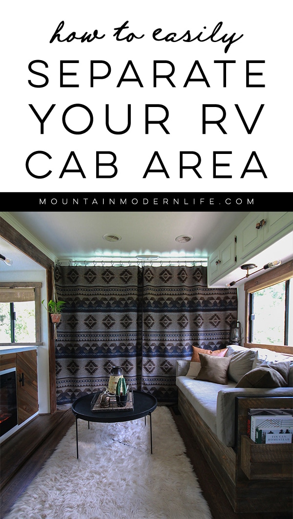 How to separate RV cab area with curtains | MountainModernLife.com