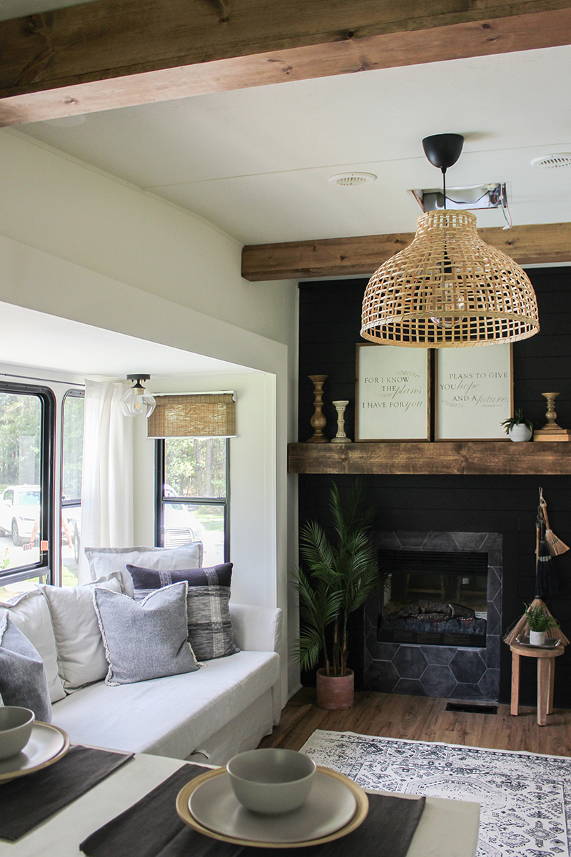 Remodeled Rv With Shiplap Fireplace From @karleemmarsh Featured On Mountainmodernlife.com  
