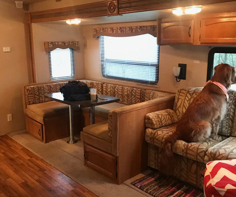This Nashville Couple brings new life to outdated campers! Come see the before and after photos of their Forest River RV transformation! Featuring @bestofourtodays on MountainModernLife.com