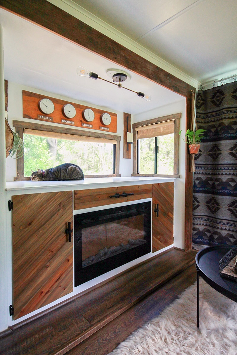 RV interior with custom light fixture | mountainmodernlife.com