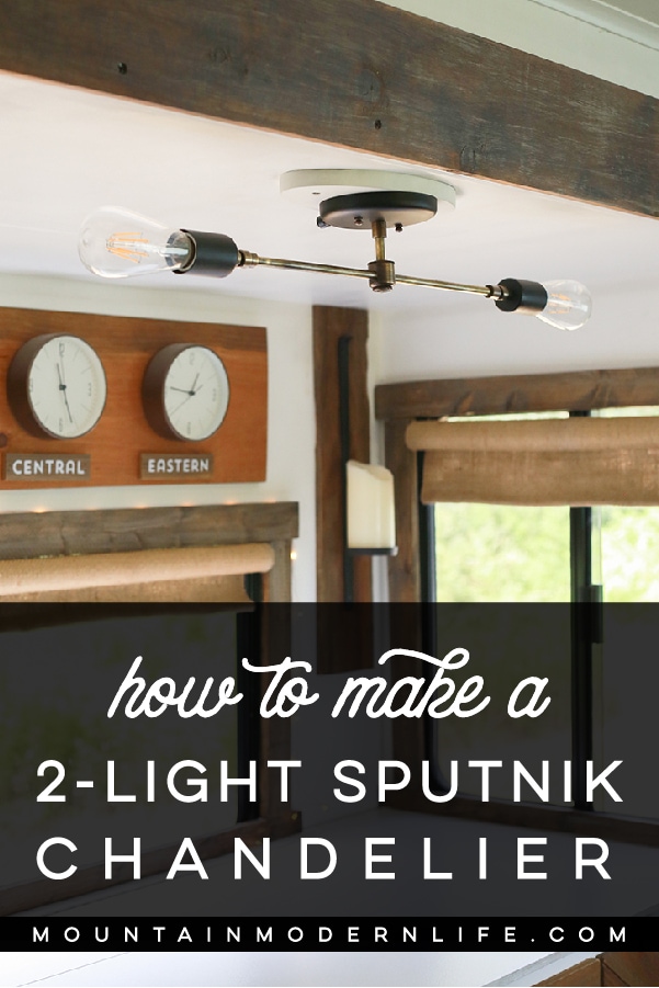 DIY 2-Light Sputnik Chandelier - See how easy it is to create and customize this mid-century modern light fixture! MountainModernLife.com