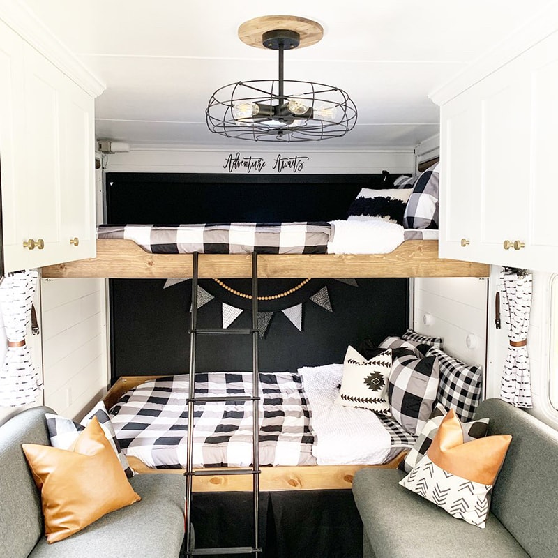 Modern Farmhouse Style Bunkbeds In, Toy Hauler Bunk Beds