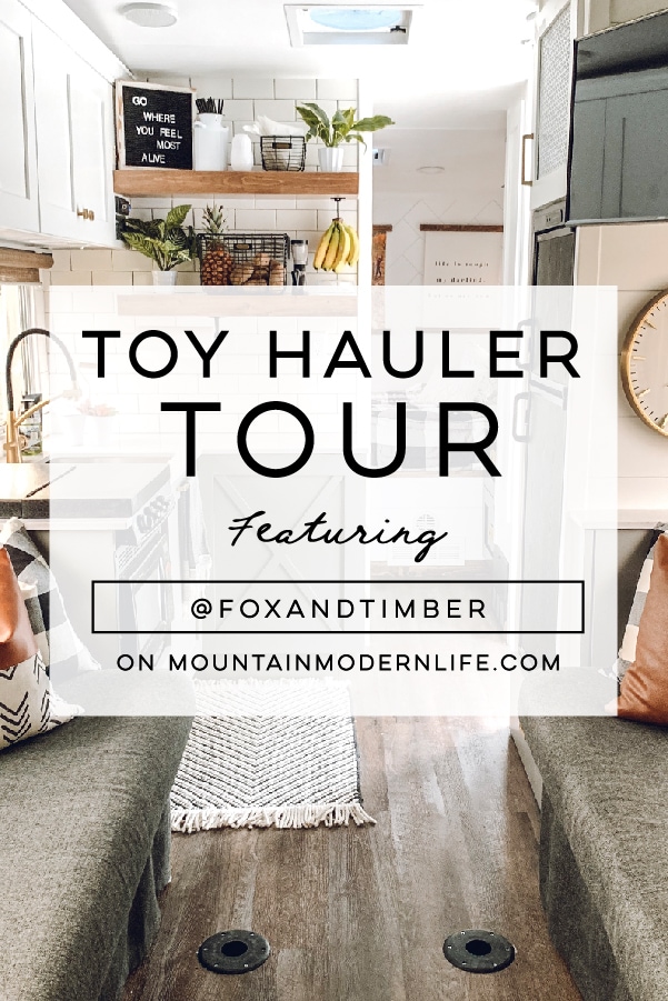 You&rsquo;ll wanna go glamping in this Modern Farmhouse Style Toy Hauler! Featuring @FoxandTimber on MountainModernLife.com