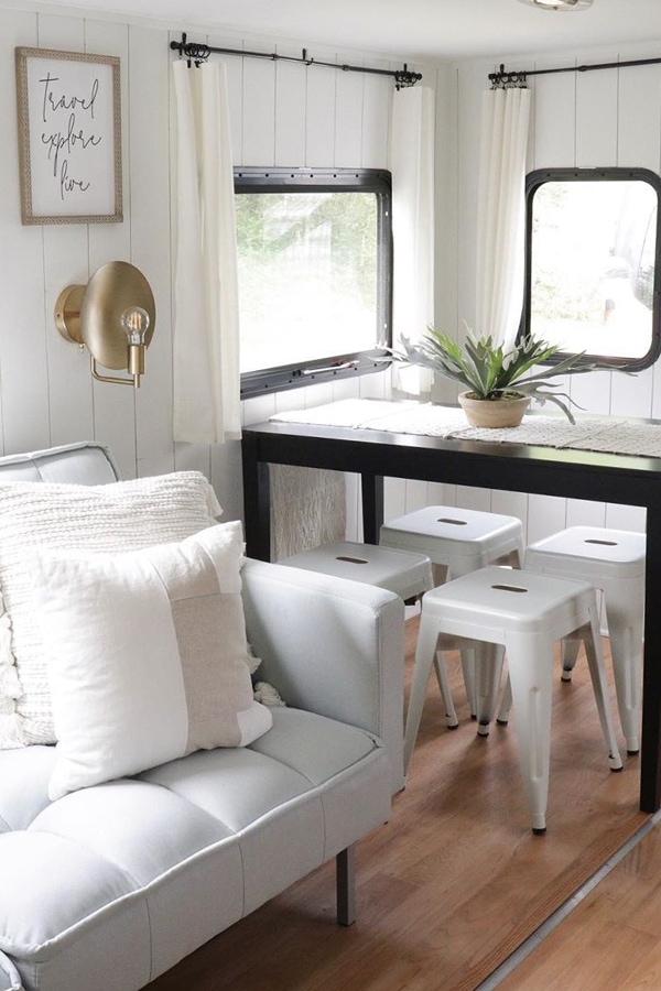 This Nashville Couple brings new life to outdated campers! Come see the before and after photos of their Forest River RV transformation! Featuring @bestofourtodays on MountainModernLife.com