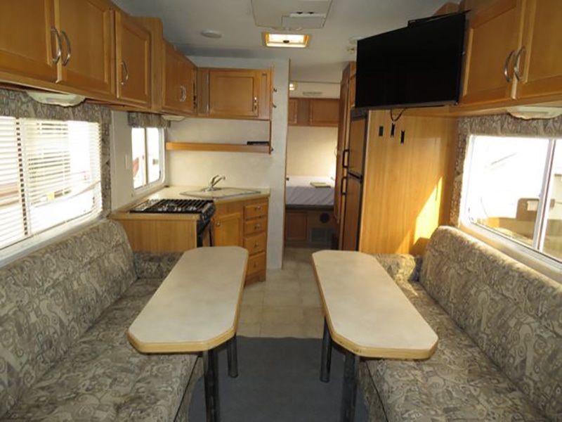 Toy Hauler Renovation Before Photo from @FoxandTimber