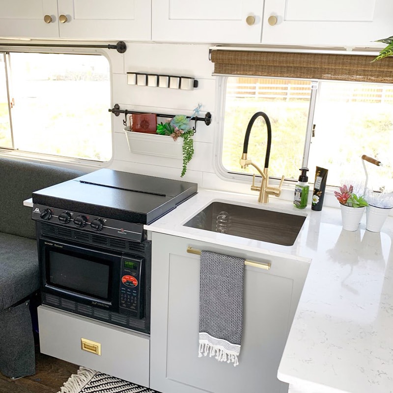 You&rsquo;ll wanna go glamping in this Modern Farmhouse Style Toy Hauler! Featuring @FoxandTimber on MountainModernLife.com