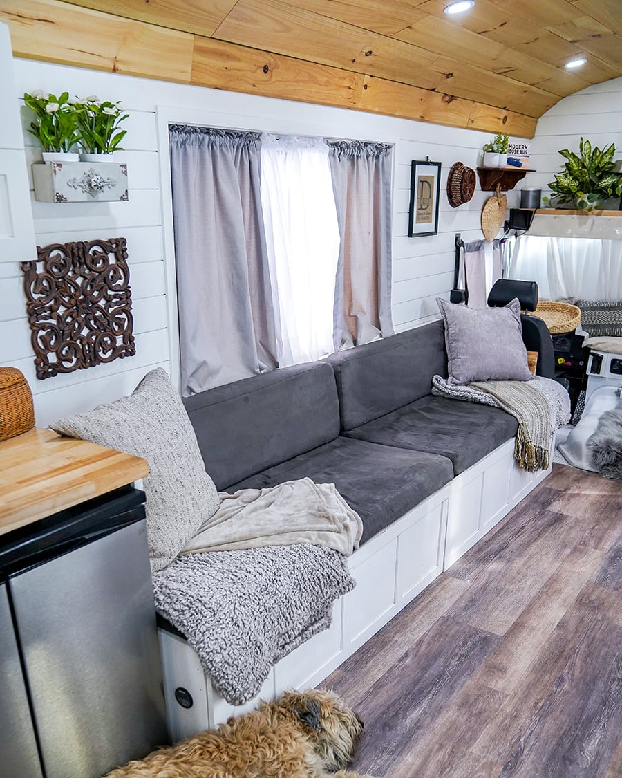 renovated school bus turned tiny home @happyhomebodies