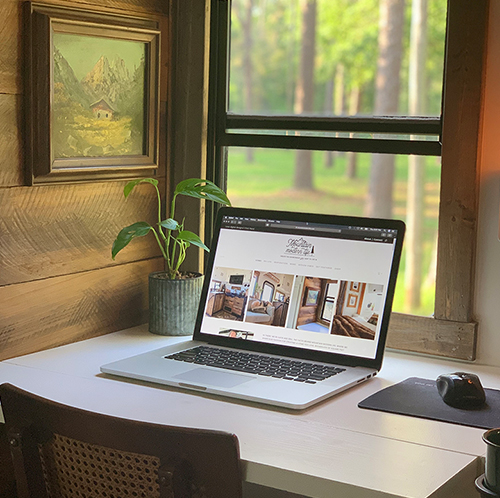 renovated RV desk setup