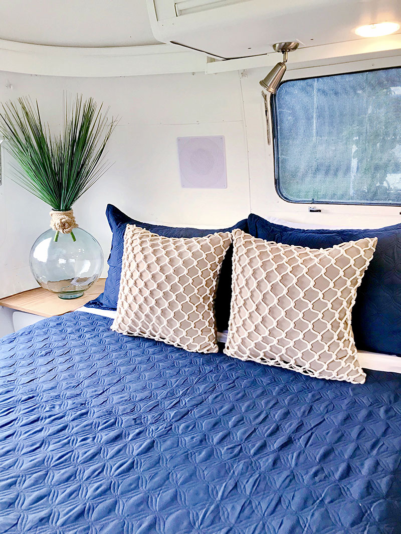 nautical inspired airstream bedroom