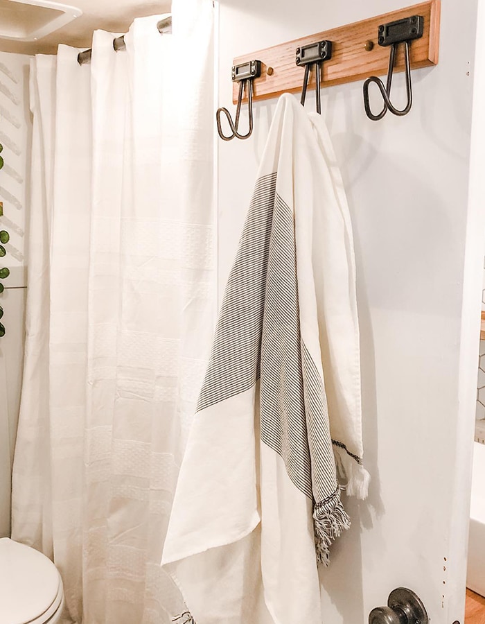 modern farmhouse bathroom in RV