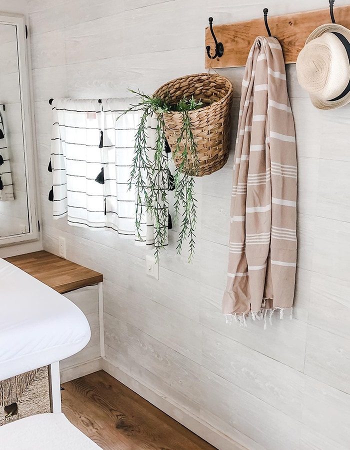 renovated RV bedroom