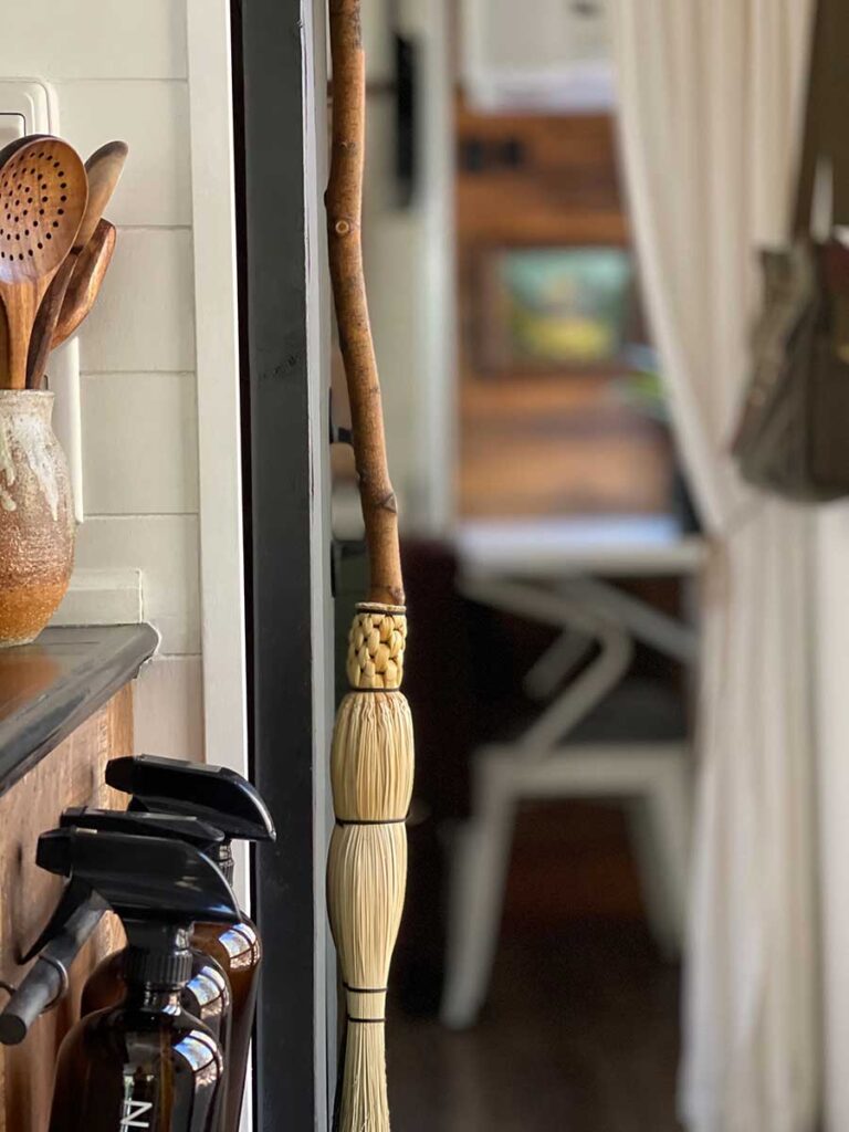 handmade broom for RV