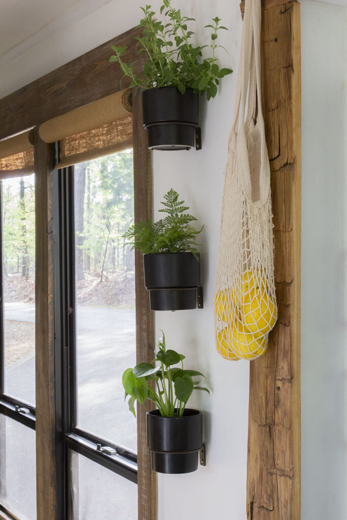 wall planters attached to wall in RV