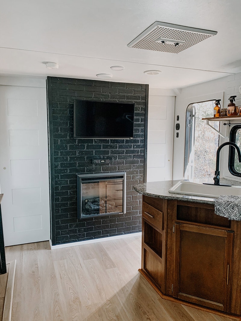 fireplace in travel trailer