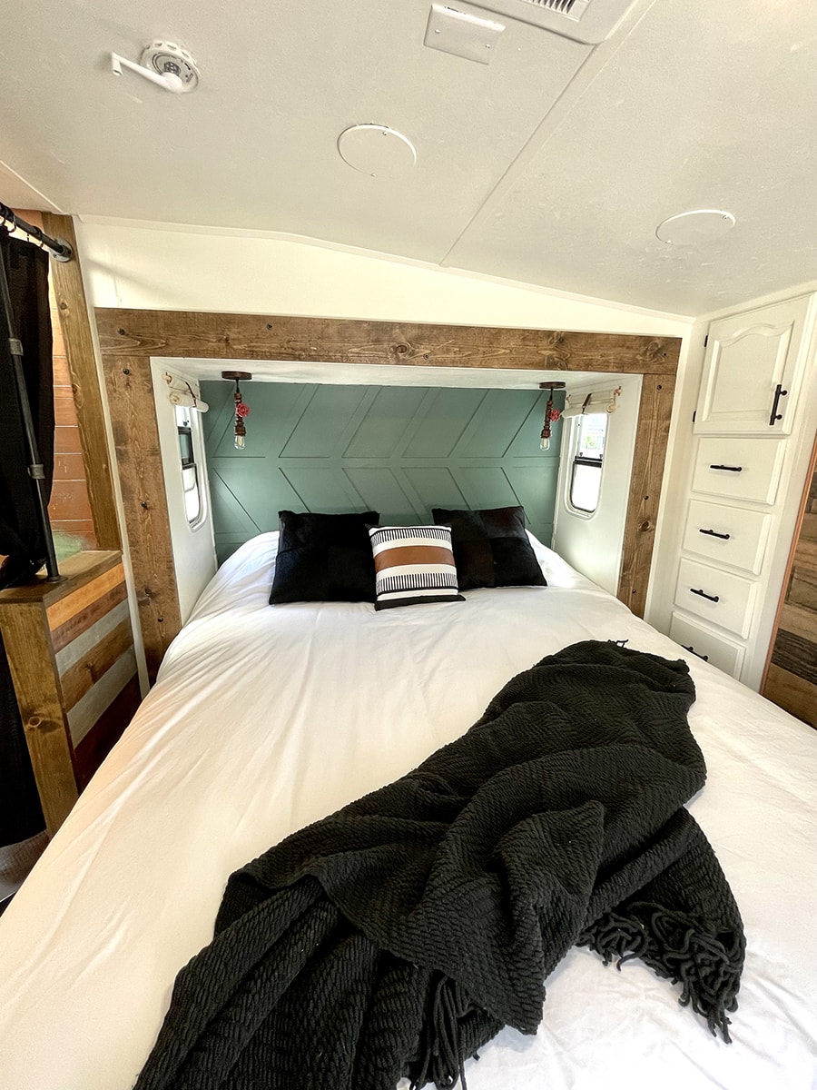 remodeled RV bedroom