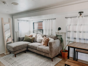 RV with residential sofa