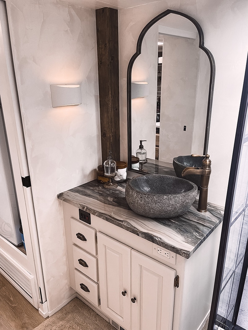 renovated motorhome bathroom