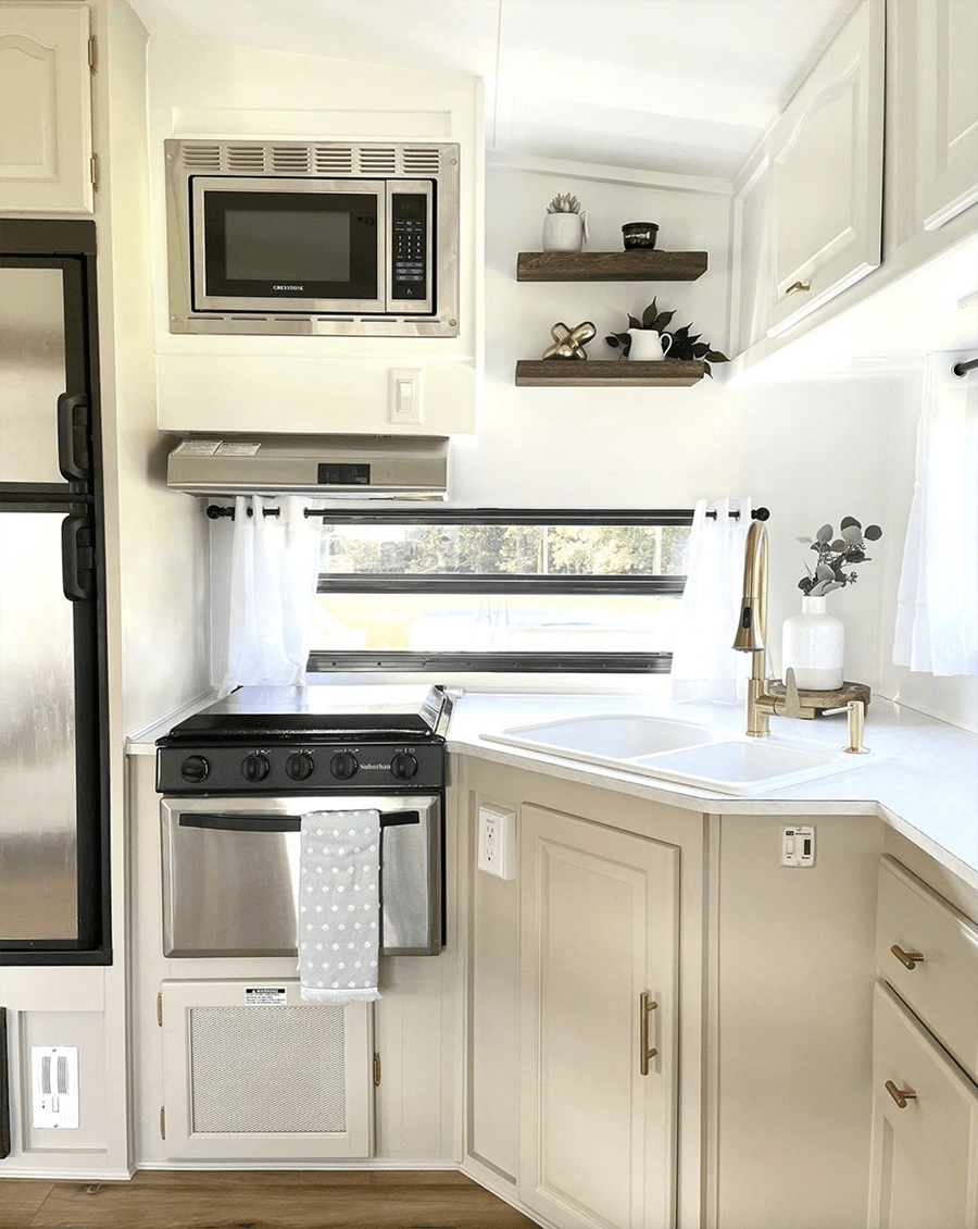 renovated 5th wheel kitchen