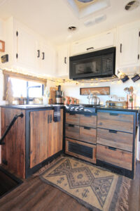 RV Kitchen decorated for the holidays