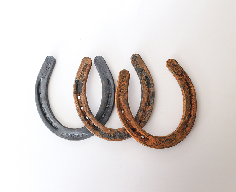 making new horseshoes look old