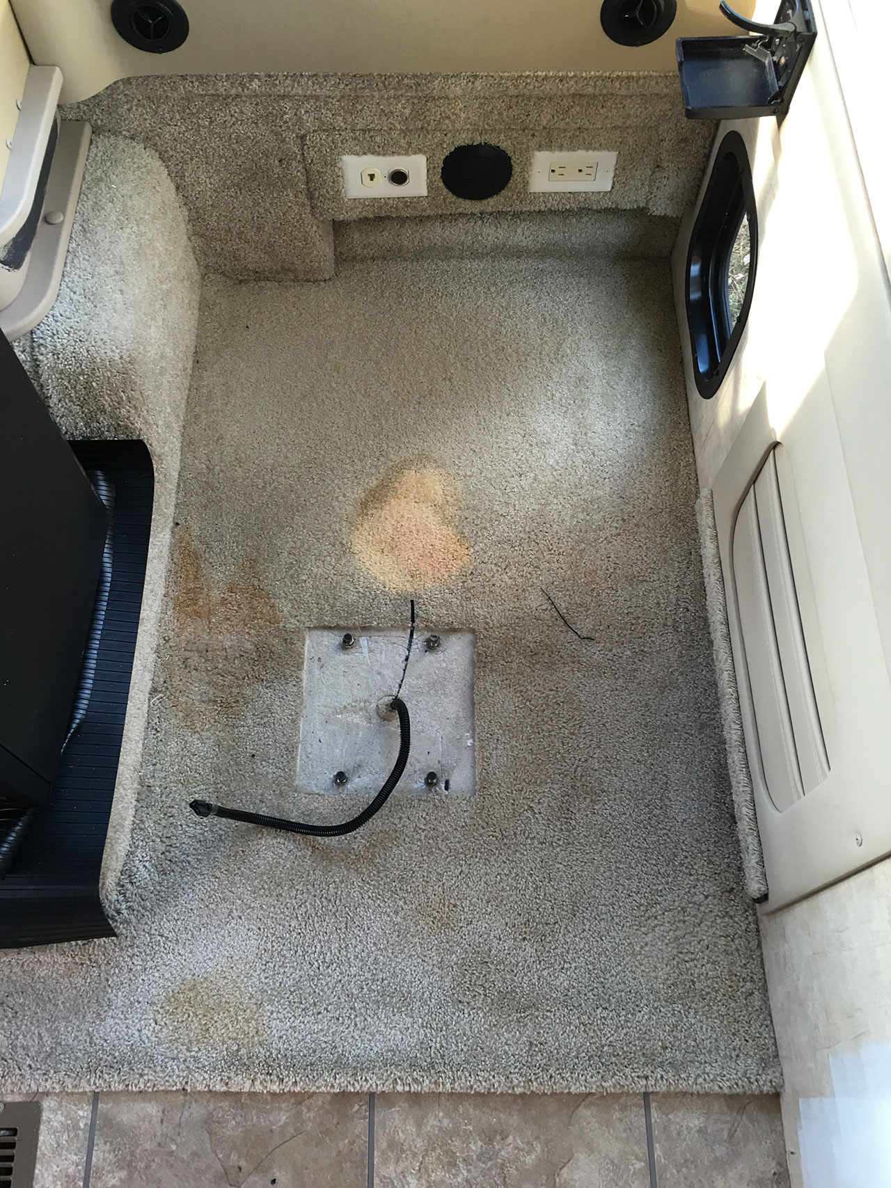 dirty carpet in motorhome