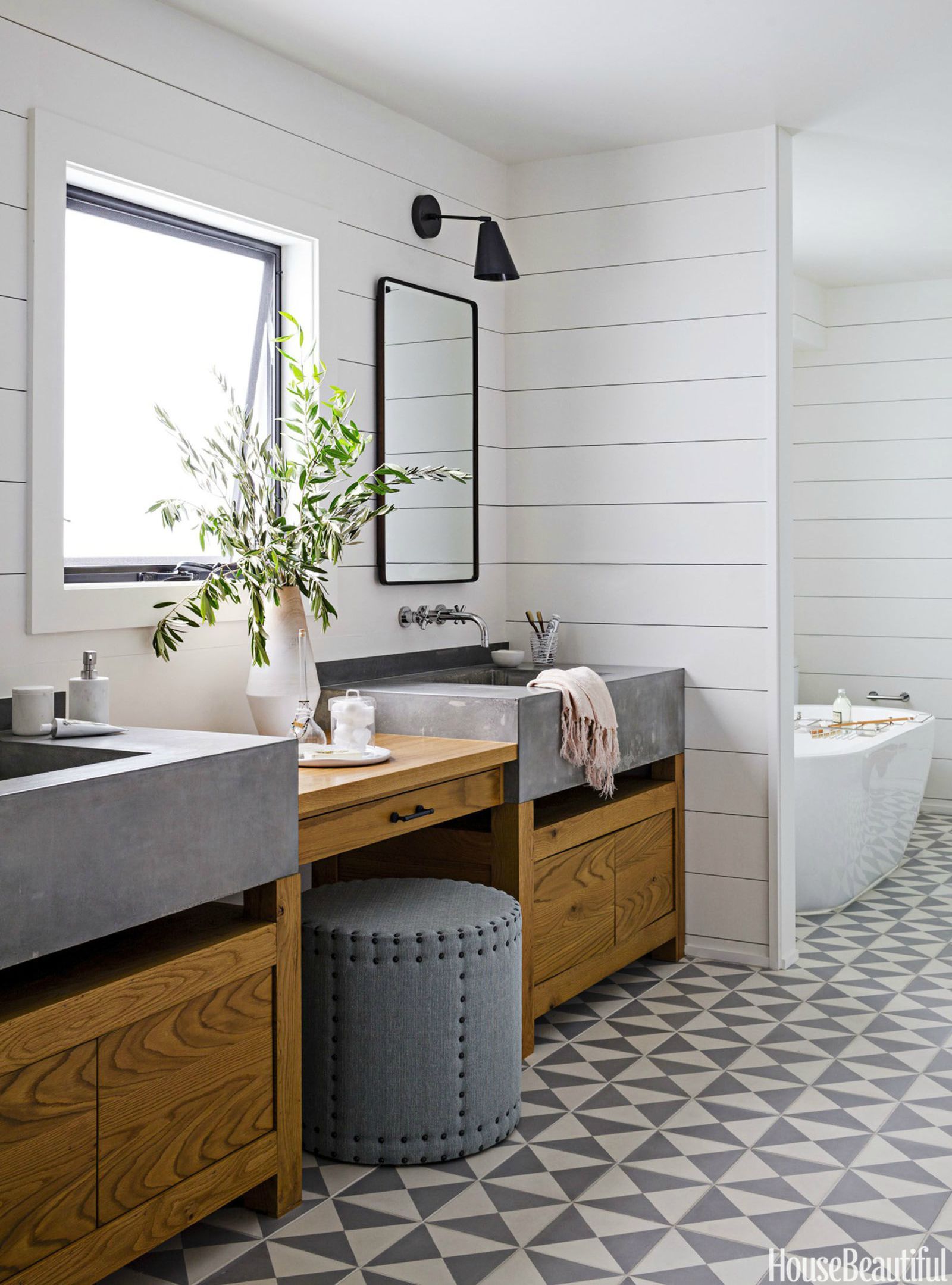 rustic modern bathroom by Daleet Spector Design