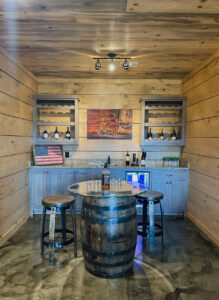 bar in mountain home basement
