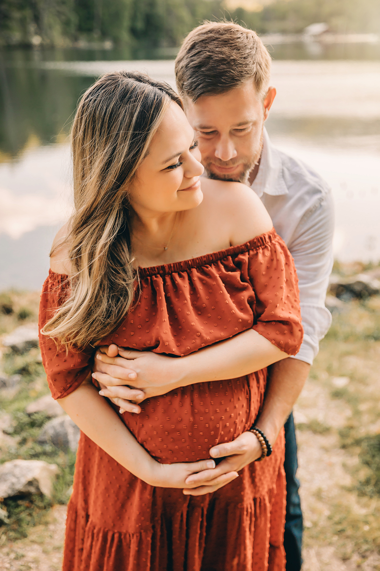rust baltic born dress for maternity photos